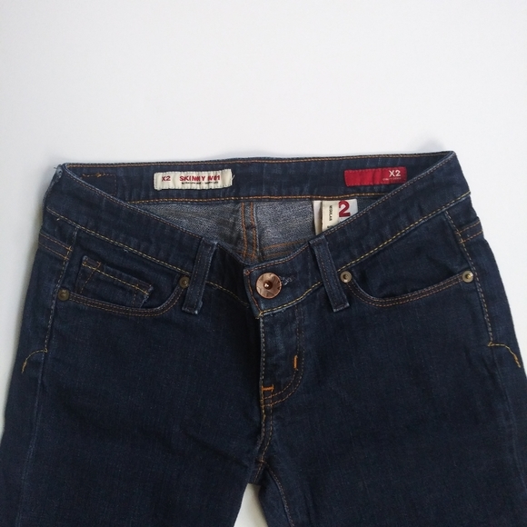 Express Dark Wash Skinny Jeans Sz 0 Regular - Picture 2 of 8